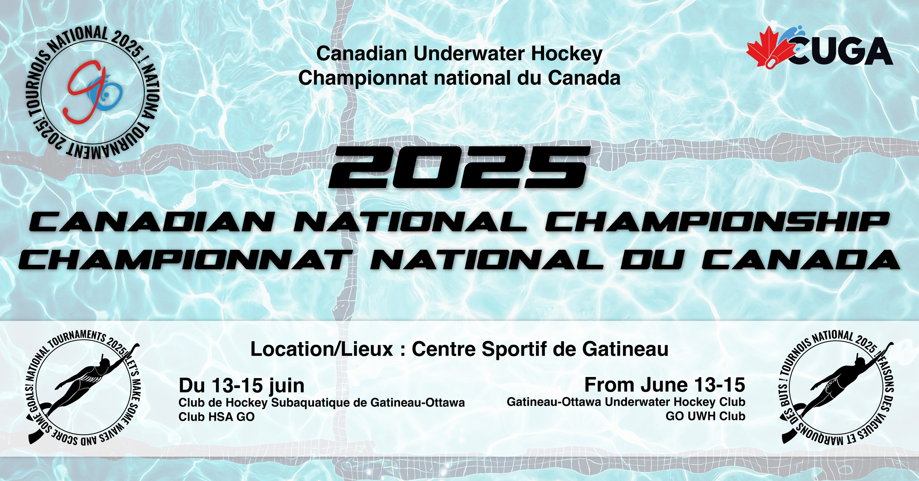 Affiche des Championnats Canadiens de Hockey Subaquatique 2025
